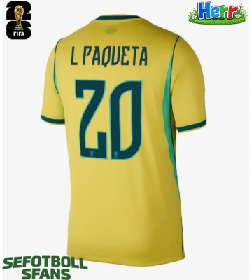 Brasilien Lucas Paqueta #20 Hemmatröja VM 2026 Kortärmad
